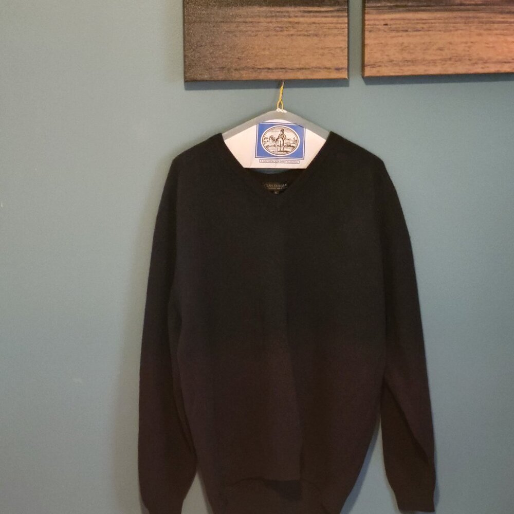 Clan Douglas 100% Scotland Cashmere Sweater | L | Navy | Like New |  Heavyweight